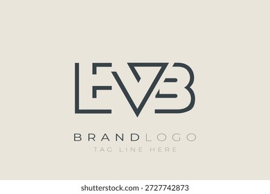 Diseño de logotipo de carta abstracta EVB. Diseño moderno del logotipo del negocio con tipografía Abstractas y estilo contemporáneo