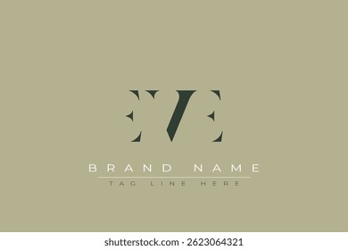 EVE abstract letter logo design. This logo is designed by three abstract letters.