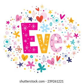 Eve Female Name Decorative Lettering Type Stock Vector (Royalty Free ...