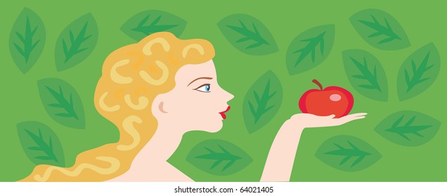 Eve gives an apple