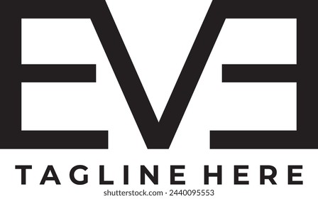 Vector de diseño de logotipo de carta inicial EVE