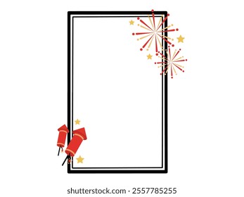 Eve New Year Fireworks Frame Background