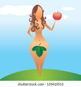 Eve offering an apple