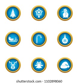 Eve party icons set. Flat set of 9 eve party vector icons for web isolated on white background