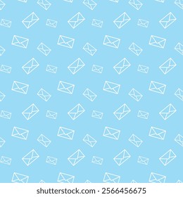 Evelopes Seamless pattern. Letters, mail, post background for design, fabric, presentation, advertising banner, textile. EPS Vector Illustration