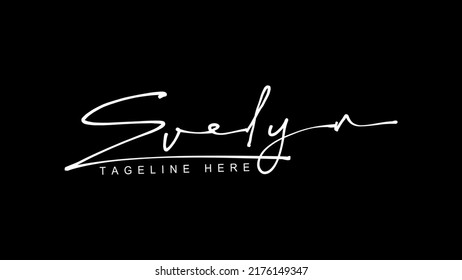 Evelyn Signature Logo Design, Stylish Evelyn Name Logo, Evelyn Name Signature Logo Vector Design.