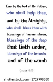 Even by the God of thy father, who shall help thee; and by the Almighty. Bible verse, quote