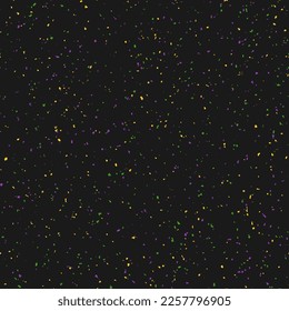 Even dusty vector grainy texture with small scattered particles, dots, stains, blots, spots. Tradition colors of Mardi Gras carnival.