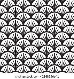 even pattern of fish scales with curves on the inside