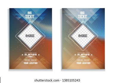Even Poster. Dotted Lines Futuristic Flyer Design Concept for Events. Banner, Brochure.