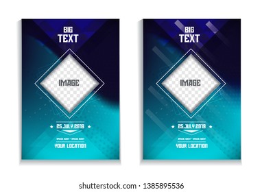 Even Poster. Dotted Lines Futuristic Flyer Design Concept for Events. Banner, Brochure.