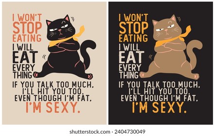 Obwohl ich dick bin, bin ich sexy, Cat Lover, Vektorgrafik