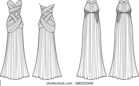 draped dress sketch