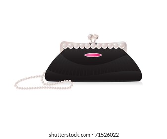 Evening bag with pearl. Vector illustration, EPS 10