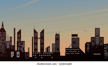 Evening City Landscape