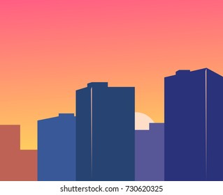 Evening city landscape