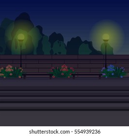 evening city park background