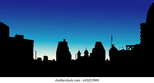 Evening City Skyline -Vector 