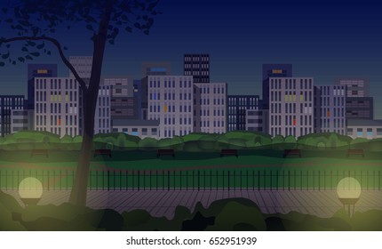 evening city view background