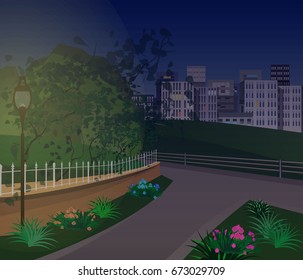 evening city view background