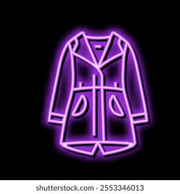 evening coat outerwear female neon light sign vector. evening coat outerwear female sign. isolated symbol illustration