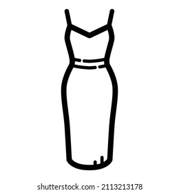 Evening Dress Flat Icon Isolated On White Background
