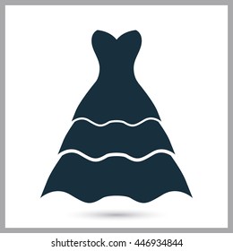 Evening dress icon on the background