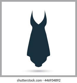 Evening dress icon on the background