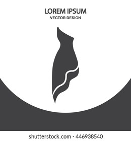 Evening dress icon on the background
