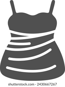 Evening dress icon. Evening dress on a white background. Element for style and fashion