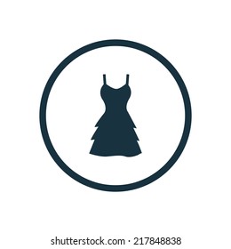 evening dress isolated black icon logo on white background 