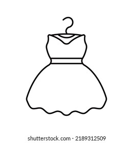 Evening Dress Line Icon. Linear Style Sign For Web Design. Wedding Dress Outline Vector Illustration