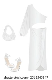 Evening dress set. vector illustration