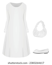 Evening dress set. vector illustration