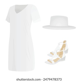 Evening dress set. vector illustration