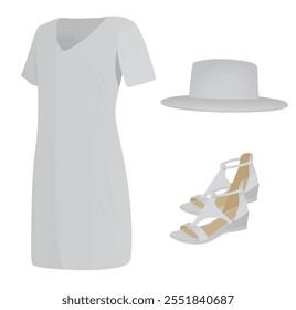 Evening dress set. vector illustration