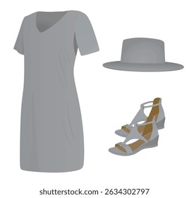 Evening dress set. vector illustration