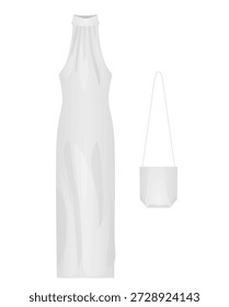 Vestido de noite conjunto. ilustração vetorial
