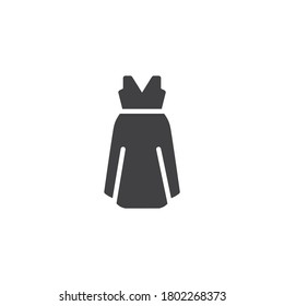Evening dress vector icon. filled flat sign for mobile concept and web design. Gown dress glyph icon. Symbol, logo illustration. Vector graphics
