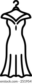Icono del Vector del vestido de noche. cartel plano lleno para el concepto móvil y la muestra, símbolo, Vector, arte