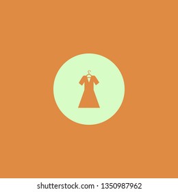 Evening dress vector icon. flat design