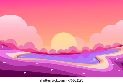 evening landscape vector