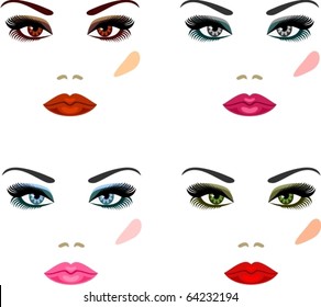 Evening make-up for eyes of different colors