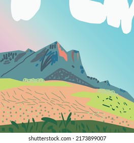 The evening mountain range Mountainview.