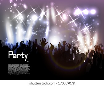 Evening in night club. vector background