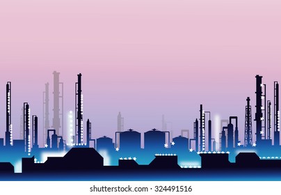 Evening Oil Refinery