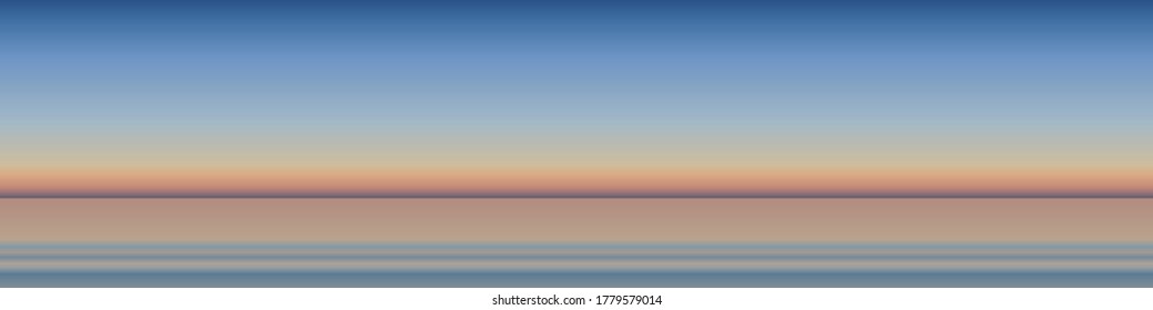 visión nocturna panorámica del paisaje marino, cielo y mar en colores de gradiente natural colorido, estilo de diseño mínimo, fondo de ilustración vectorial de stock para encabezado de medios sociales, banner, enlace