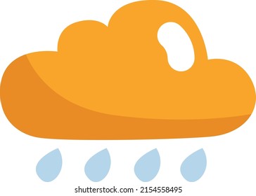 Lluvia nocturna, ilustración, vector sobre un fondo blanco.