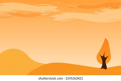 Evening scenery like autumn vector