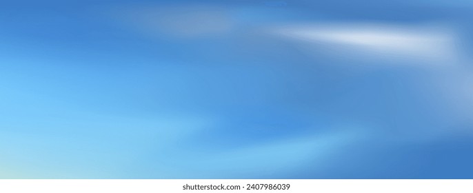 Evening sky atmosphere with clouds, background, gradient of blue sky. Vector illustration.